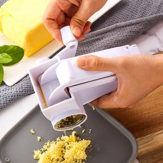 Grattugia per Formaggio a Manovella, Trituratore Rotante in Acciaio Inossidabile per Parmigiano, Tritatutto Multifunzione per Noci Cioccolato Verdure