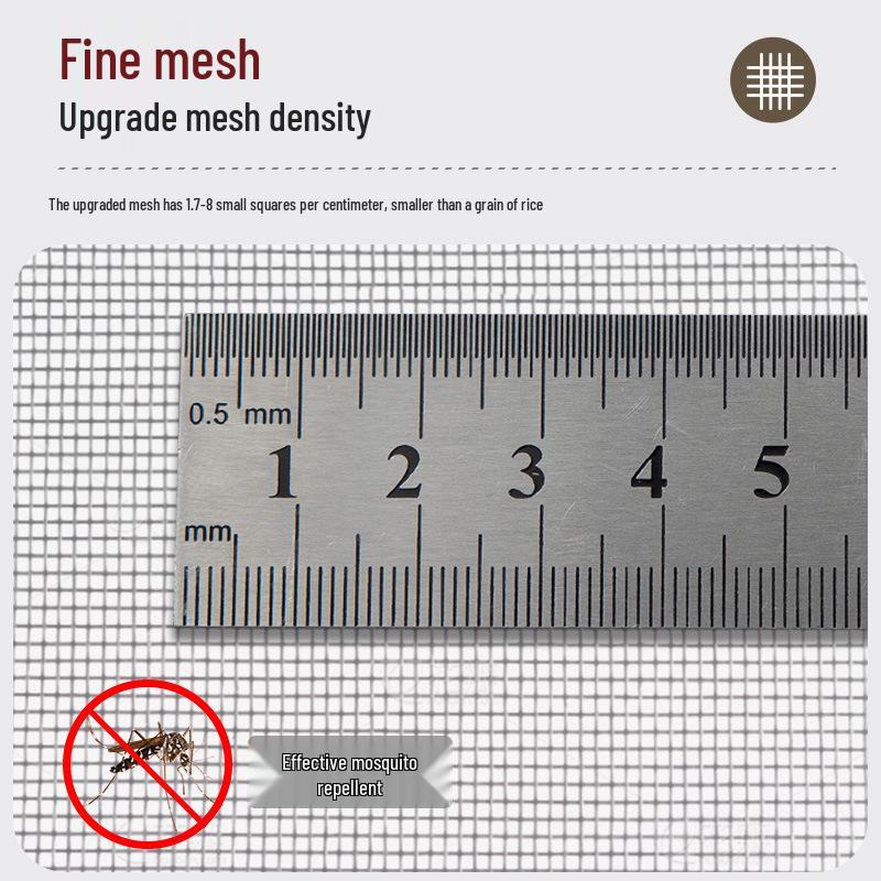 Self-Install Window Screen Mesh with Adhesive Hook & Loop Fastener - No-Drill Mosquito Net Curtain