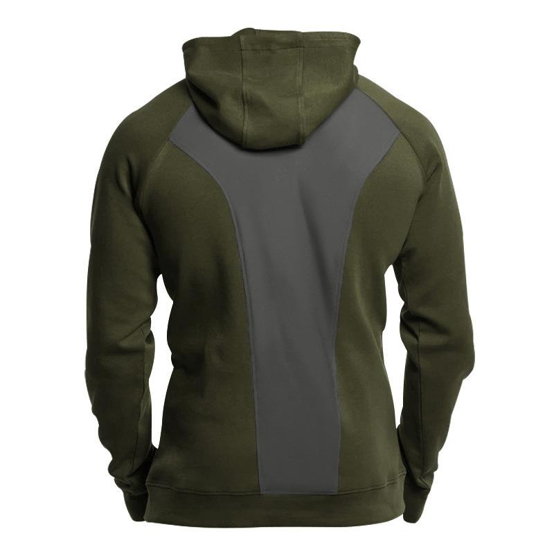 Modisches Winter Samt Herren Freizeit Sport Pendeln Kapuzen Samt Reißverschluss Kontrastfarbe Locker und Vielseitig Sweatshirt