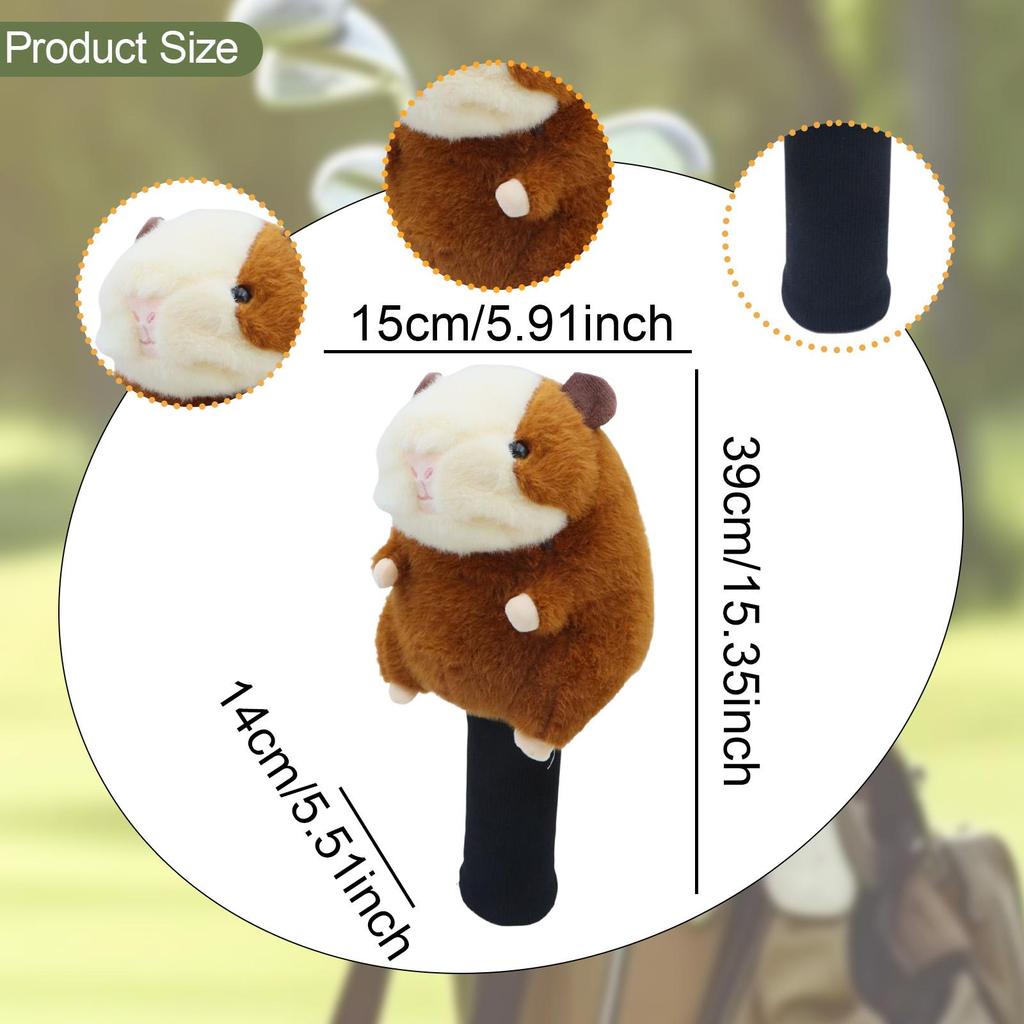 Novelty Golf Club Cover Plush Animal Headcover Scratch Resistant Protector for Fairway Wood Clubs