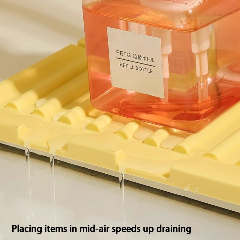 Water Tap Drain Mat Anti-Splash Silicone Kitchen Sink Backsplash Cuttable And Foldable