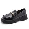 Leather Small Leather Shoes Women's 2025 New Black Mary Jane Single Shoes Platform British Style JK Loafers Women's Flat Bottom