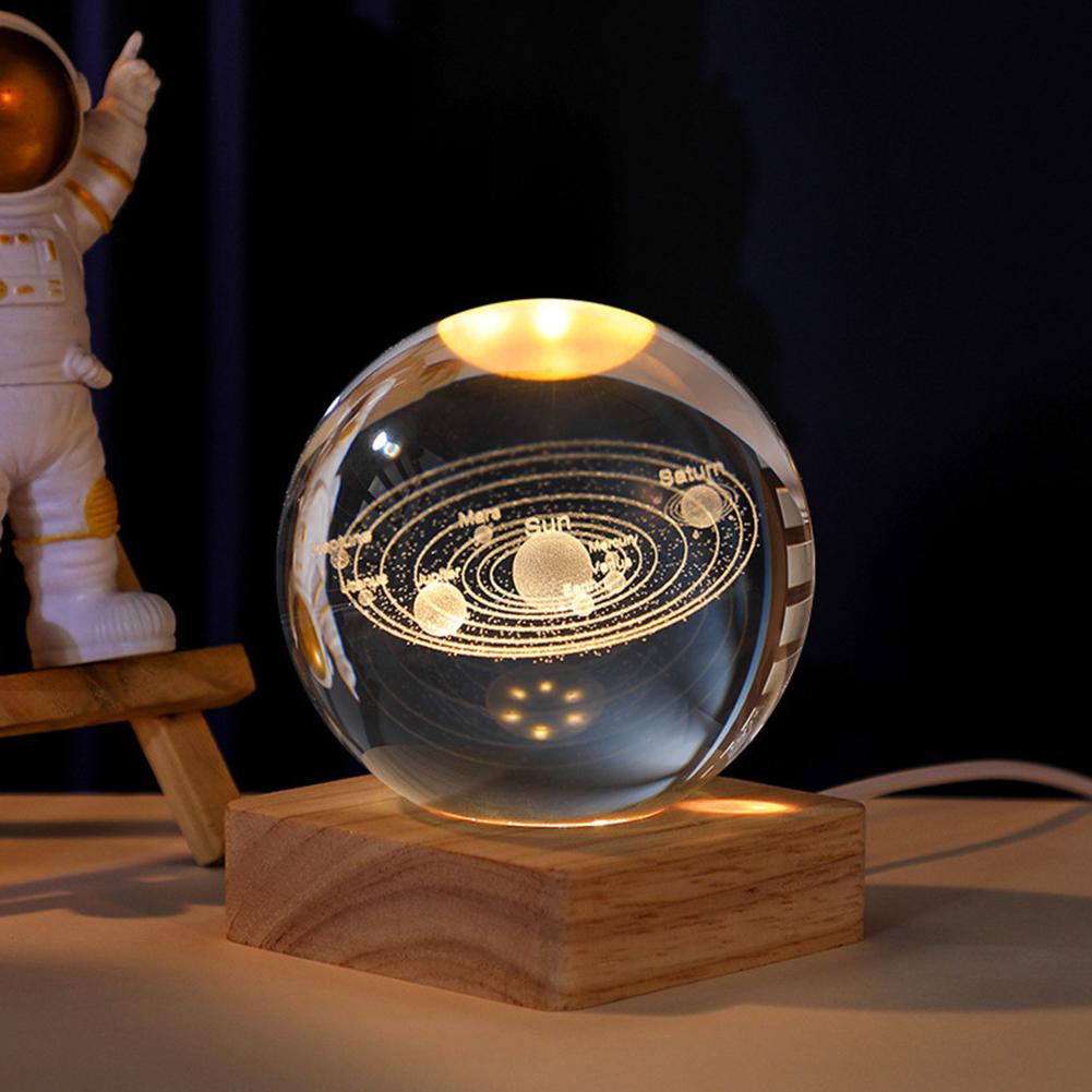 10-1pcs 8cm LED Light Display Base 6 LED Crystal Lighted Pedestal Square Warm Light Non-fire Scented Night Light Wooden Bases