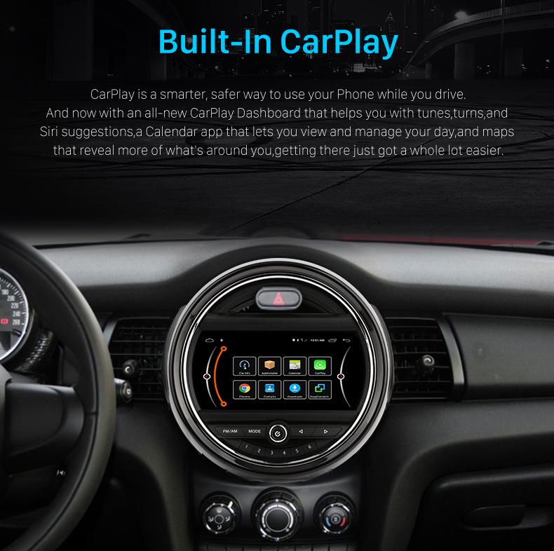 Compatible with 2014-2019 BMW MINI Cooper F54, F55, F56, F60 Featuring Ambient Lighting and Navigation.