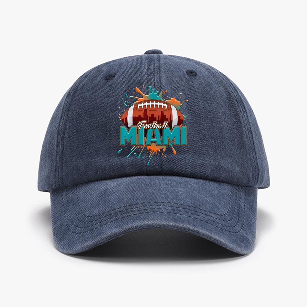 1 Stück Baseballkappe mit "MIAMI"-Aufdruck Unisex Retro Gewaschen Distressed Sonnenhut Outdoor Mode Accessoire Hut für Männer & Frauen