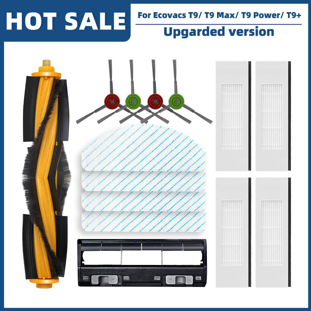 Compatible For Ecovacs Debot OZMO T9 / T9 Max / T9 Power / T9+ Spare Parts Accessories Main Side Brush Hepa Filter Mop Dust Bag