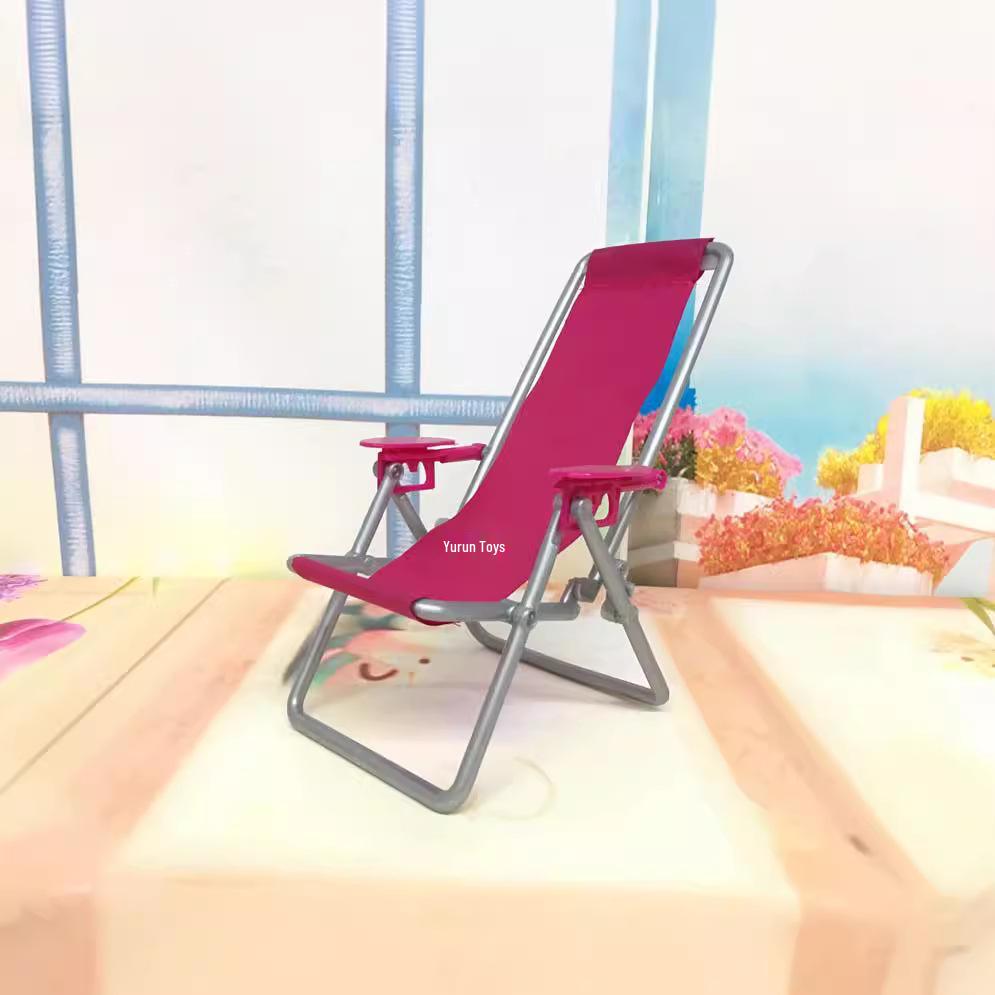 Zusammenklappbarer Puppen-Strandliegestuhl zum Rollenspiel