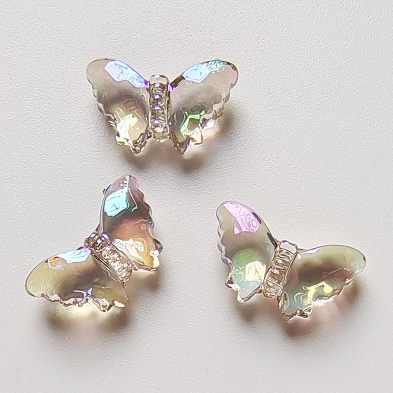 

UVAB Iridescent Transparent Small Butterfly Beads for DIY Jewelry Making