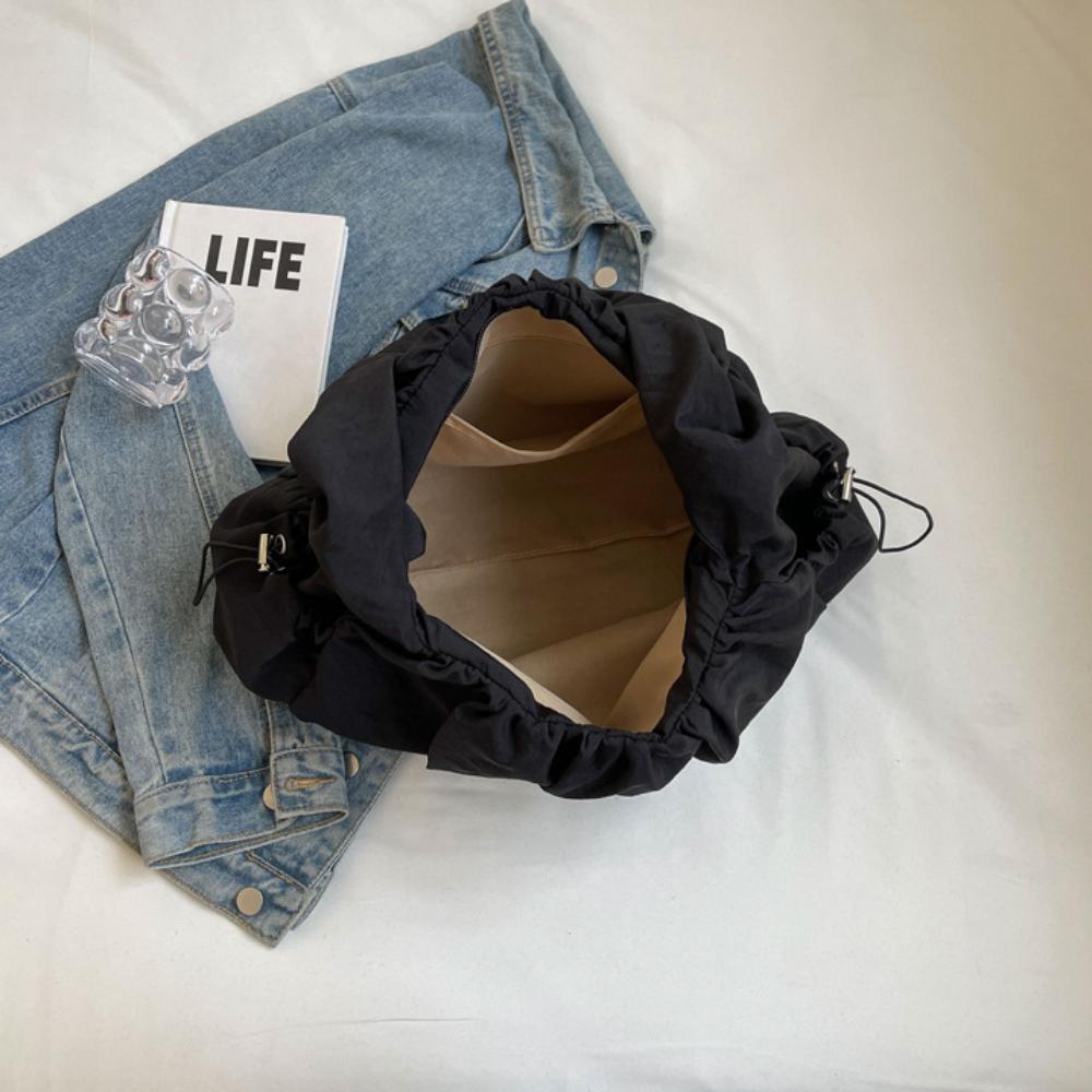 High Quality Large Capacity Nylon Cloth Bag Durable Solid Women Tote Bag One-Shoulder Student Class Bag