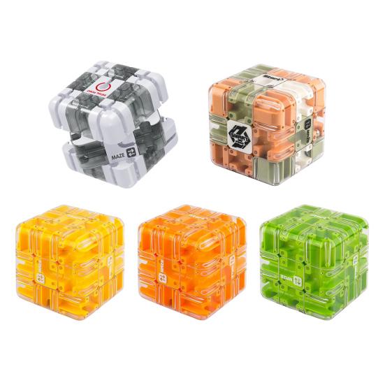1/2Pcs Educational 3D Puzzle Maze Cube Toddlers Brain Teaser Rolling Ball Maze Cube Kids Logical Thinking Development Handheld Bead Maze Toy
