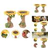 Charming Polyresin Sunflower Bird Bath With Stunningly Detailed Leaf And Ladybug Design