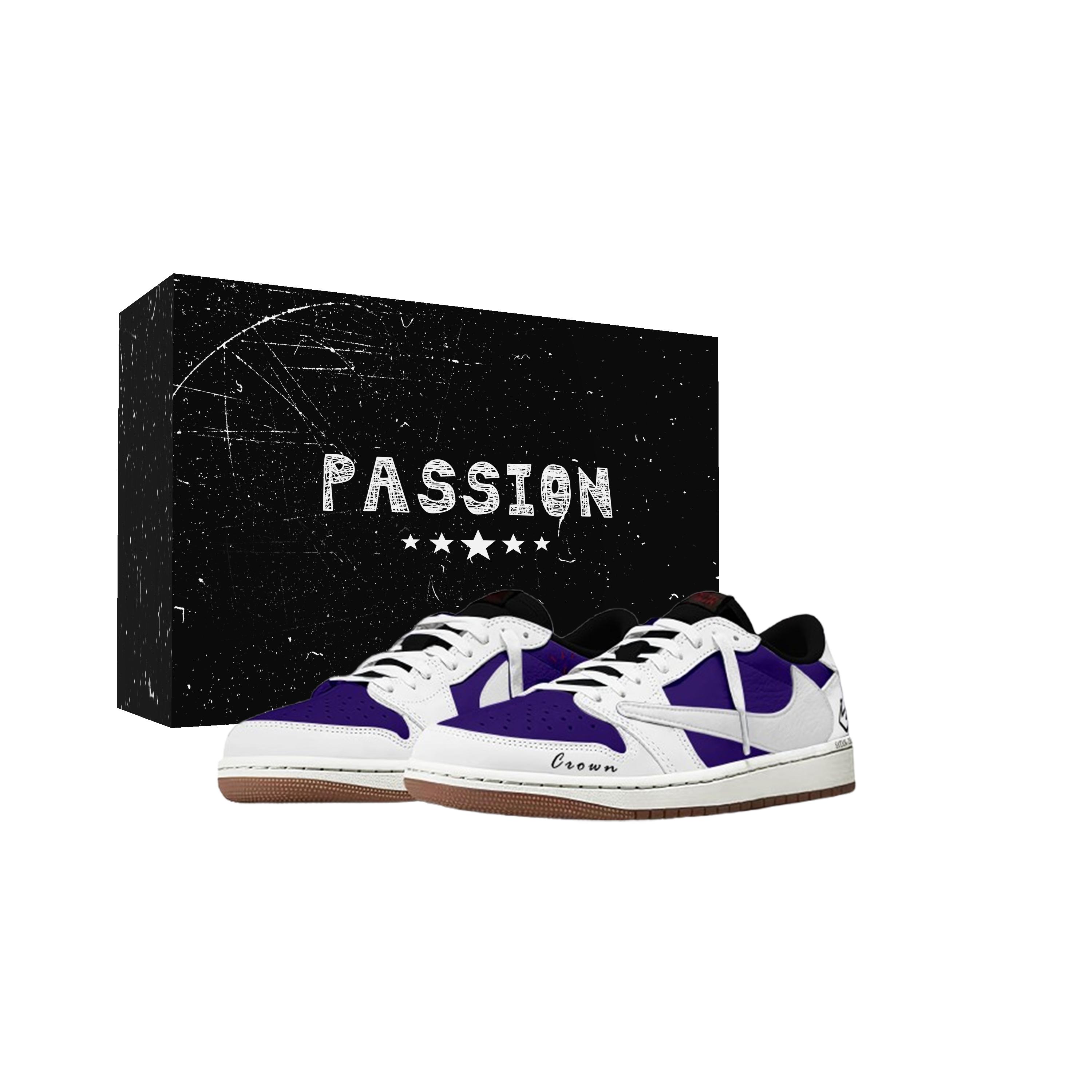 

Travis Scott x Jordan Air Jordan 1 White Purple Travis Scott X AJ1 Low Cushioning Low top Vintage Basketball Shoes DZ4137-700(Team1698- ) 41