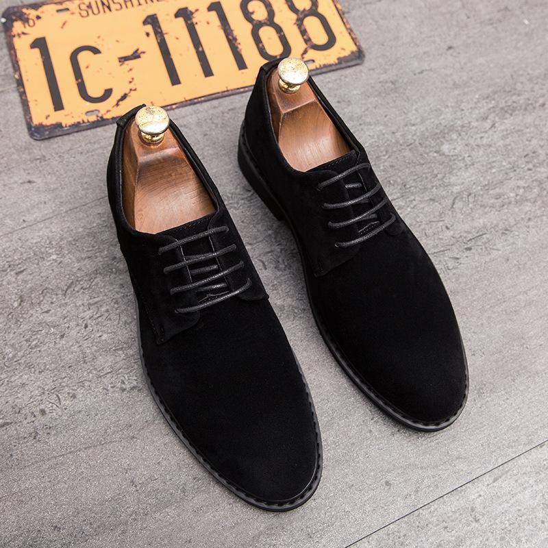 

Ділове взуття шкіряні туфлі чоловічі чоловічі на шнурівці повсякденні туфлі весна та осінь нові гостроносі лофери зовнішня торгівля ліниві туфлі 42 чорний
