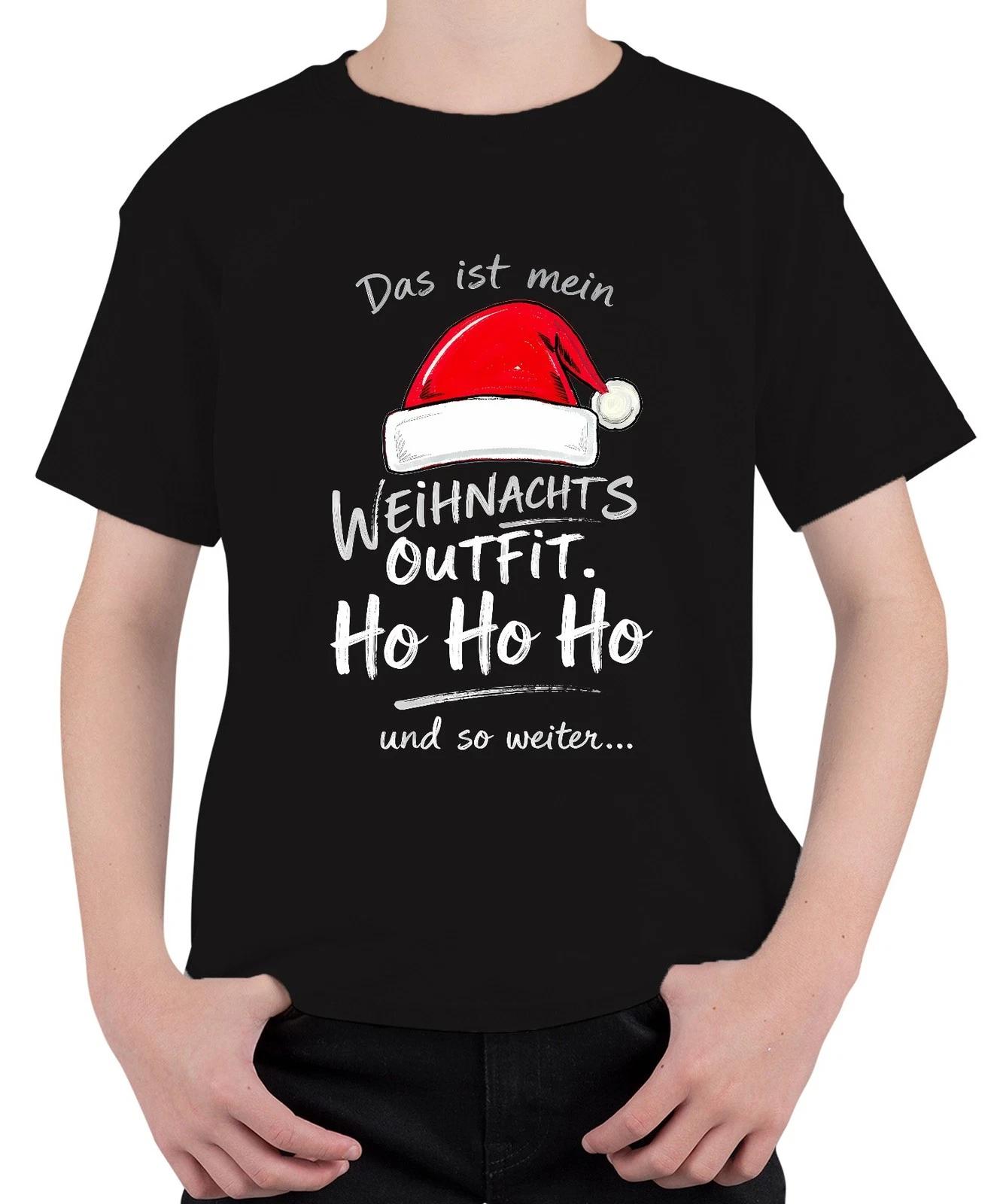 Das ist mein Weihnachts Outfit Ho Ho Ho Weihnachtsmütze Nikolaus Unisex Kinder T XXXL
