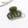 HFYJ Hollow Small Size 4cm Square Hair Claws Acrylic Jelly Color Hairpin Shark Crab Hair Clip Claw Hair Accessories for Women