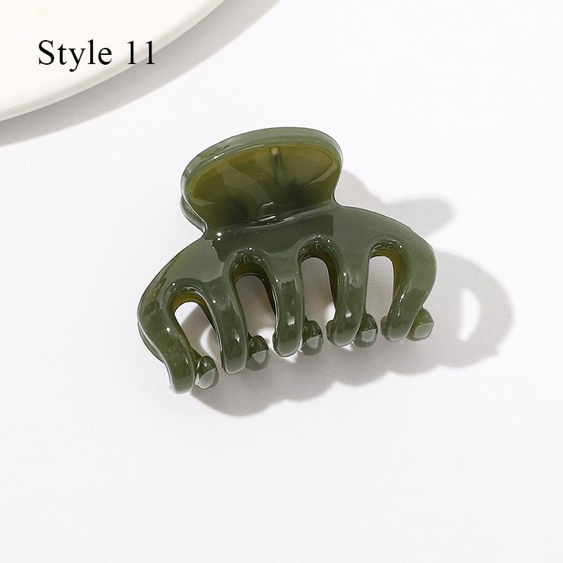 HFYJ Hollow Small Size 4cm Square Hair Claws Acrylic Jelly Color Hairpin Shark Crab Hair Clip Claw Hair Accessories for Women