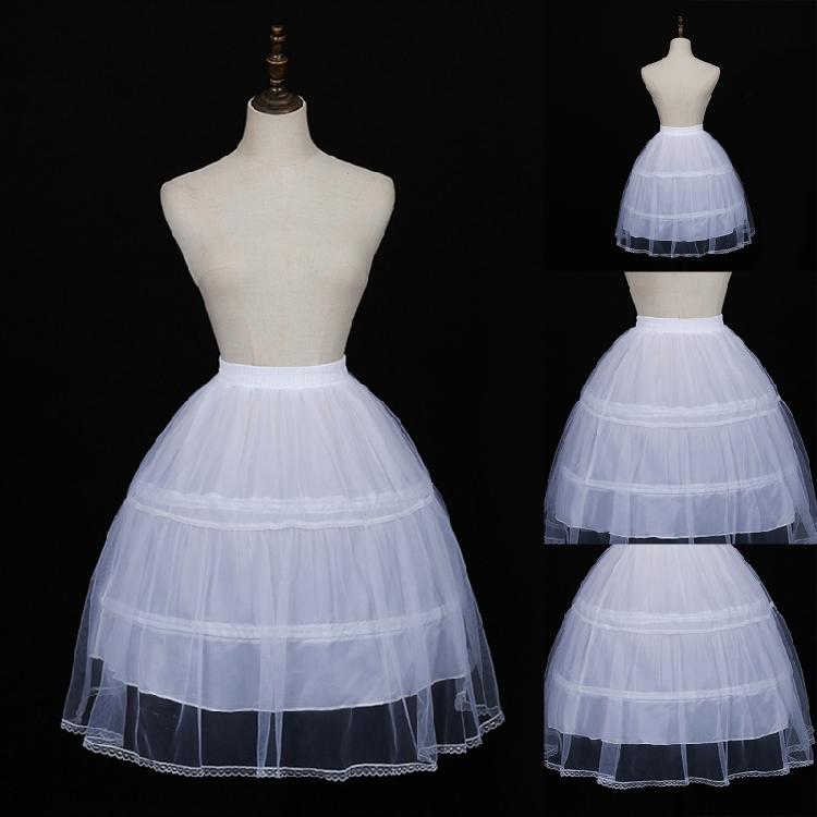 Petticoat Crinoline 20in White Hoop Skirt Victorian Costume Half Slips for Women