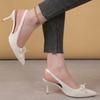 2025 Slip-on Women's High Heels New Butterfly-knot Office and Career Summer Best Seller Plus Size Closed Toe Sandals