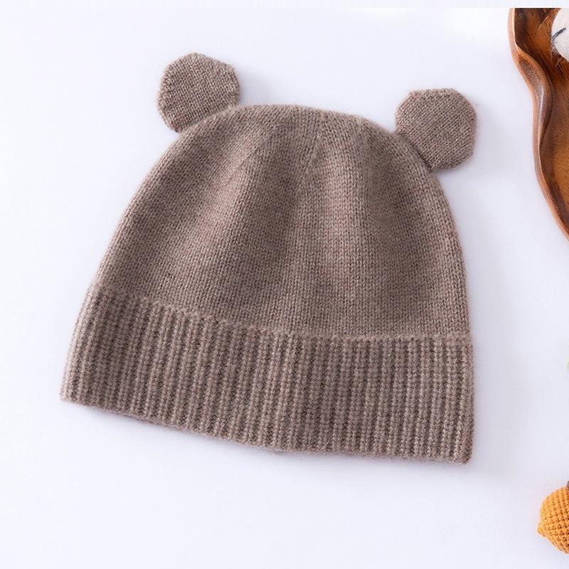 Cashmere Autumn and Winter New Children's Thickened Bear Ears Warm Boys and Girls Ear Caps Windproof