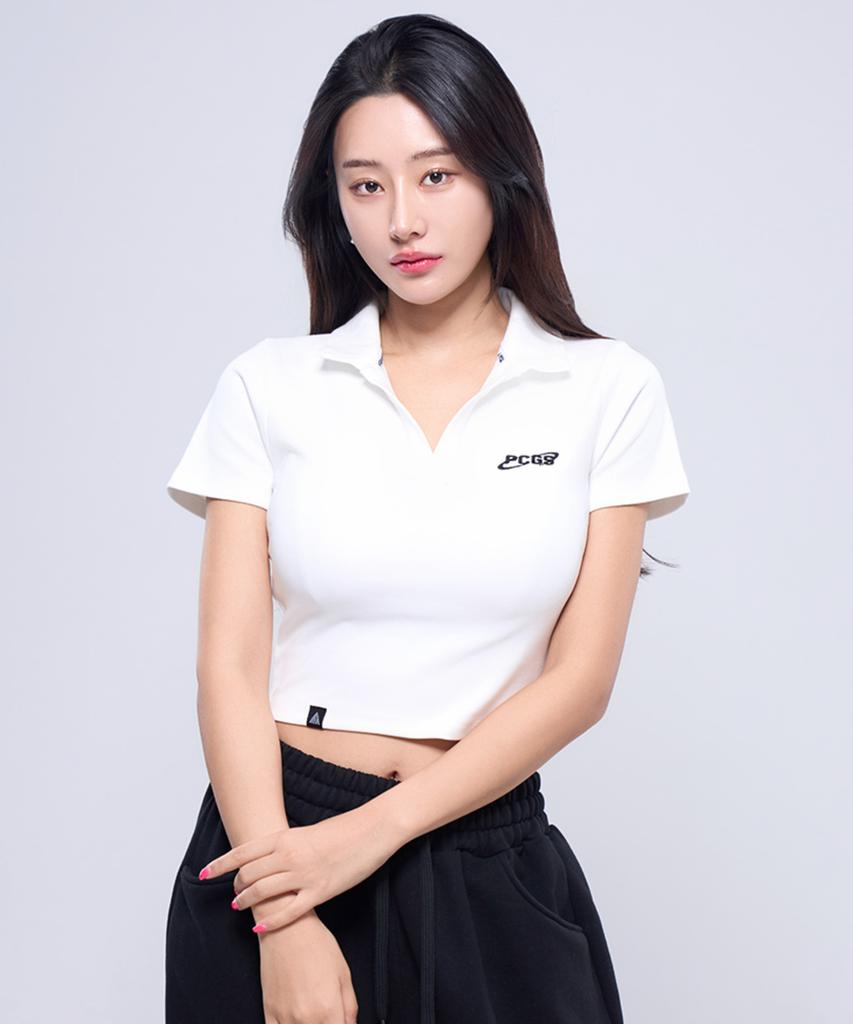 Pijikeolgameoncheu P5034 Women'S Logo Crop Polo Shirt [4 Colors]