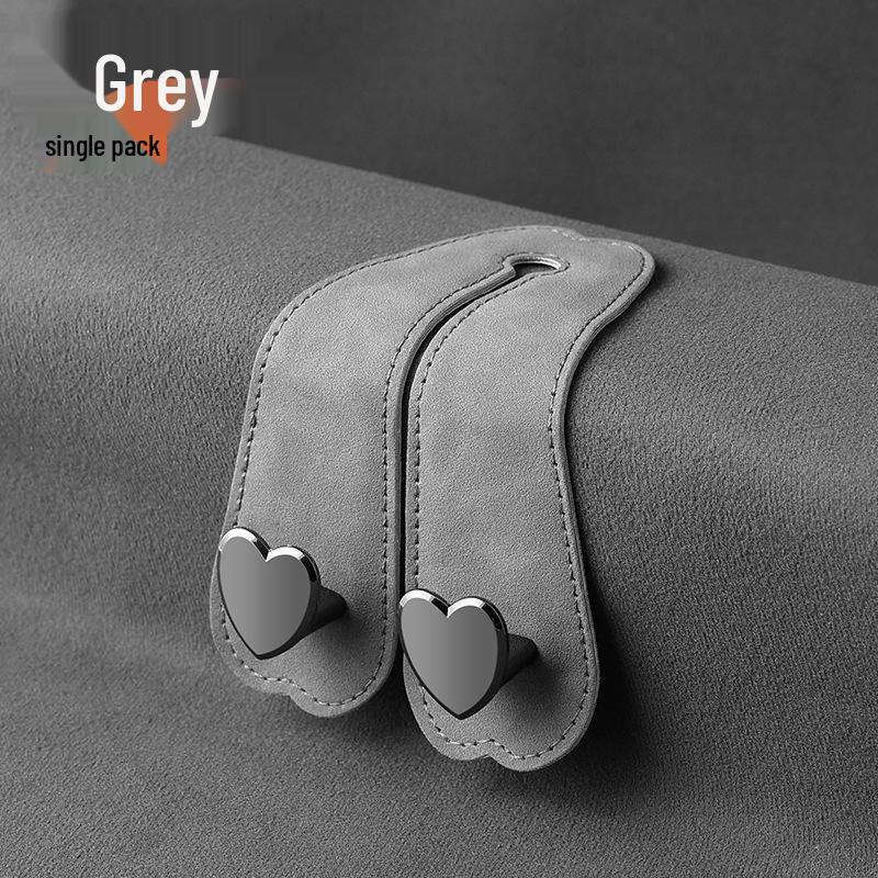 Heart-Shaped Car Seat Back Double Hooks for Hidden Storage