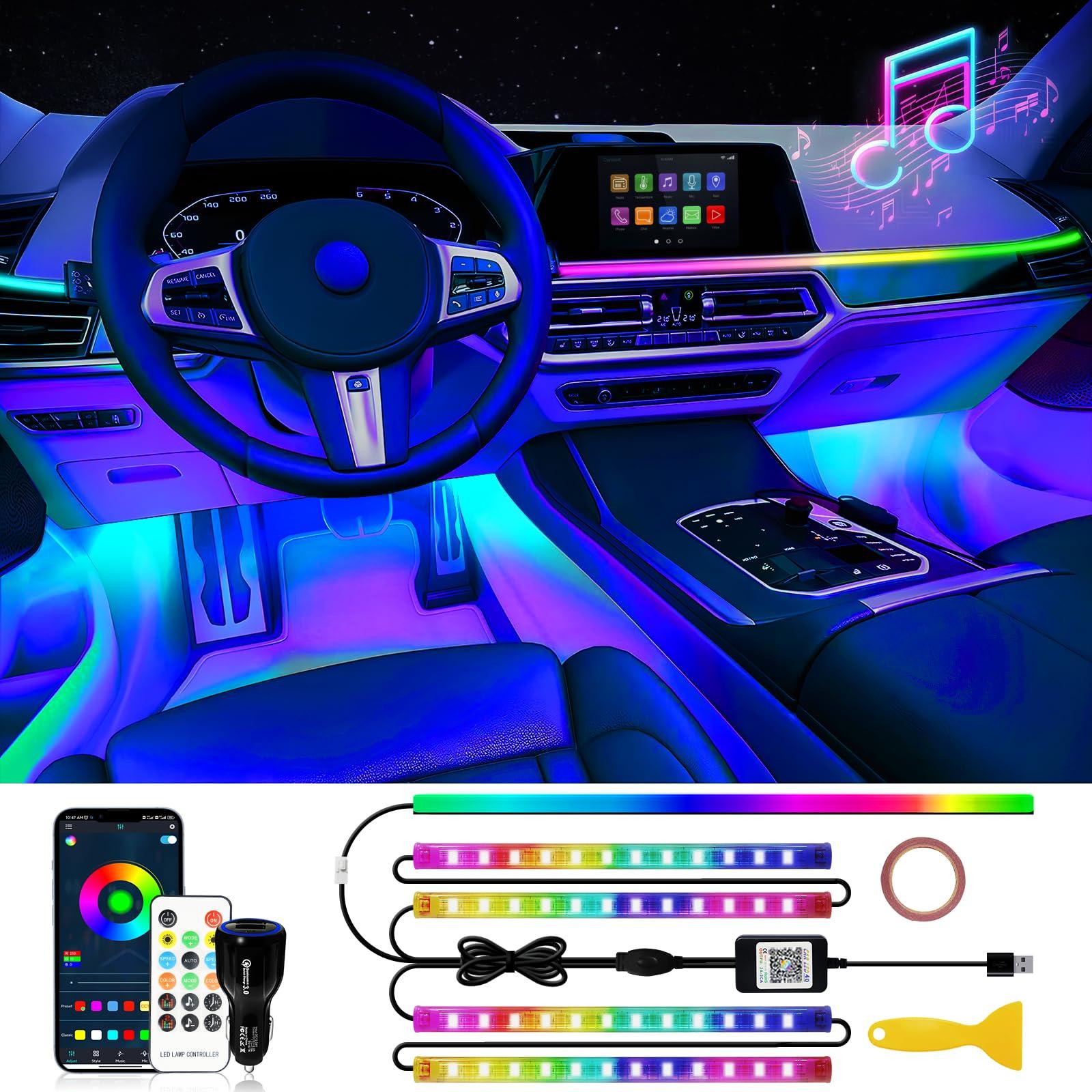 

DUOFU365 LED Strip Car Foot Ambient Full for Interior Ambient RGB Color Music App Remote Control Included Lights, Lights, Lights, Color, Decoration,