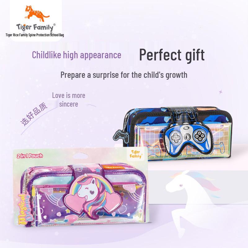 Two-in-One Kids Pencil Case with Large Capacity for Boys and Girls - School Stationery Box and Gift