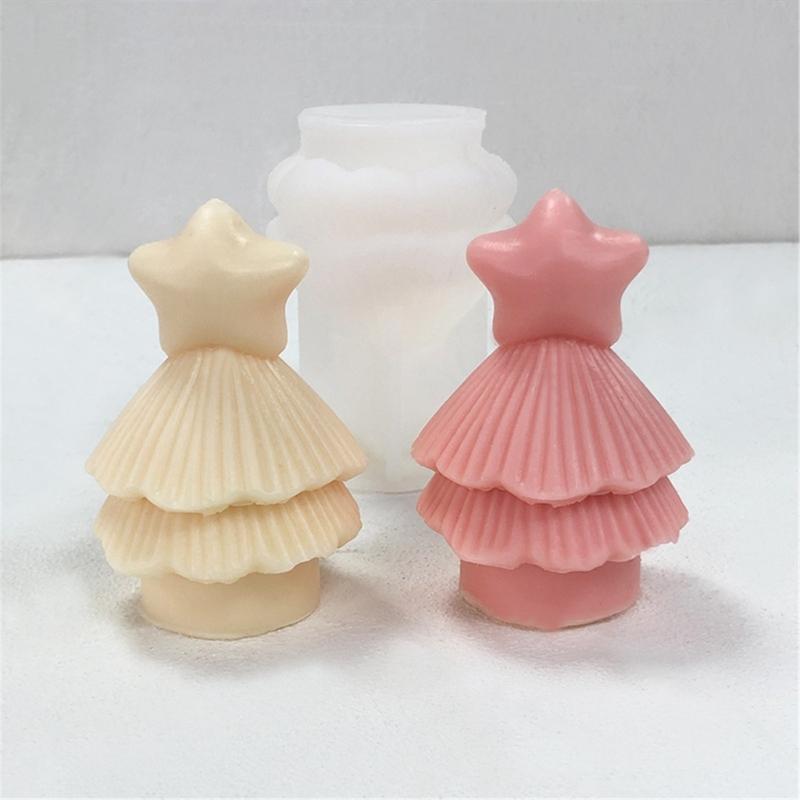 Flexible Silicone Mold Handmade Scented Candle Mould Star Christmas Tree Aromatherapy Jewelry Mold Home Decorations
