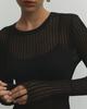 See Through Fashion Λευκό Κομψό ριγέ See Through Γυναικεία μπλουζάκια Μακρυμάνικα T-Shirts Tees Skinny Club Ρούχα για πάρτι