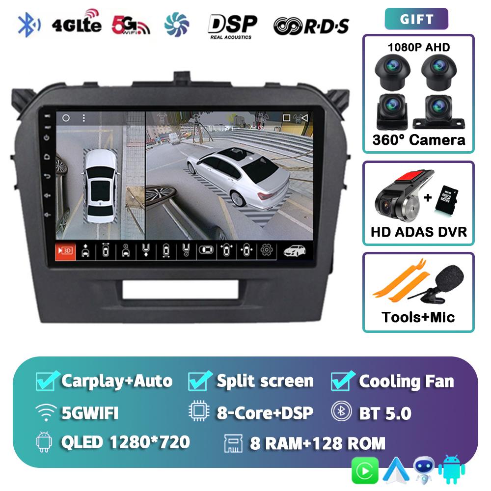 Android 14 Carplay Auto For Suzuki Vitara 2015 2016 2017 2018 2019 Car Radio Multimedia Player Stereo video Head Unit WiFi+4G BT