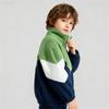 Autumn Winter Children's Coats New Contrasting Color Stand Up Collar Zipper With Pockets Fleece Casual Loose Jackets