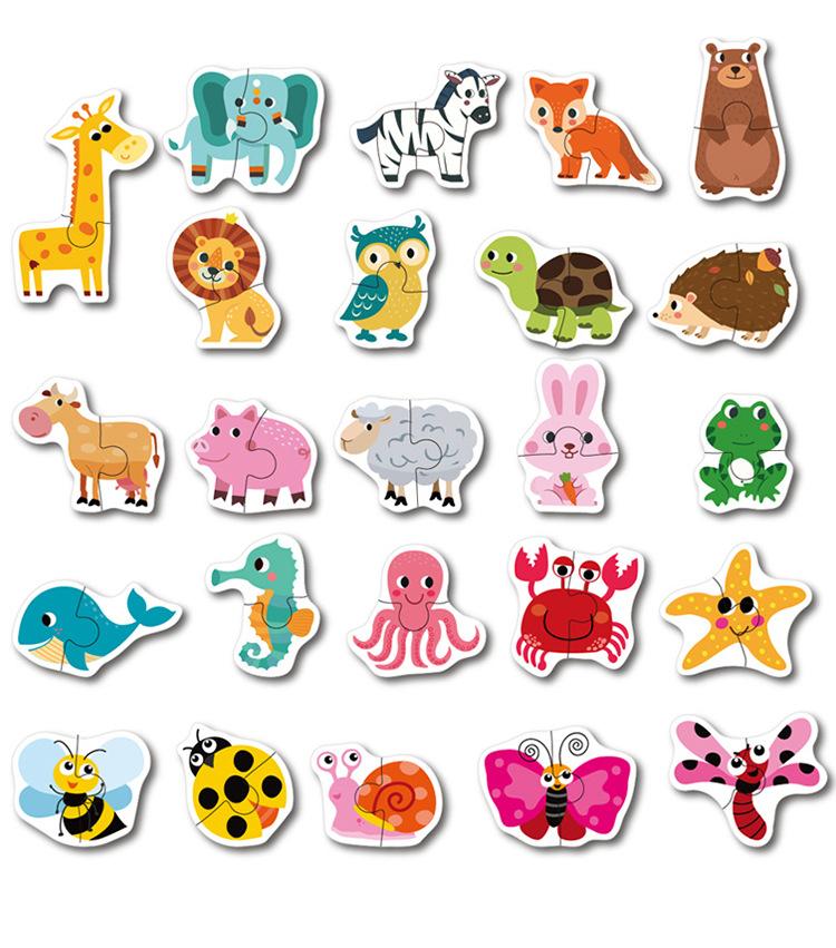 Puzzle ad incastro in legno per bambini Gioco di abbinamento Cognizione e apprendimento precoce del bambino Animale Frutta Traffico Giocattoli educativi per bambini Regali