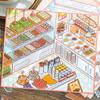JIAMEI Kawaii 3D Cartoon Miniature Scene Fun Simulation Store Management Style Stickers DIY Scrapbook Materials Scene Stickers