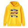 Kids Boys Girls Pullover Hoodie, Cool Retro Racing Cars Print Casual Sweatshirt, Soft Long Sleeve Top for Children Casual Daily Wear Street Sports Out