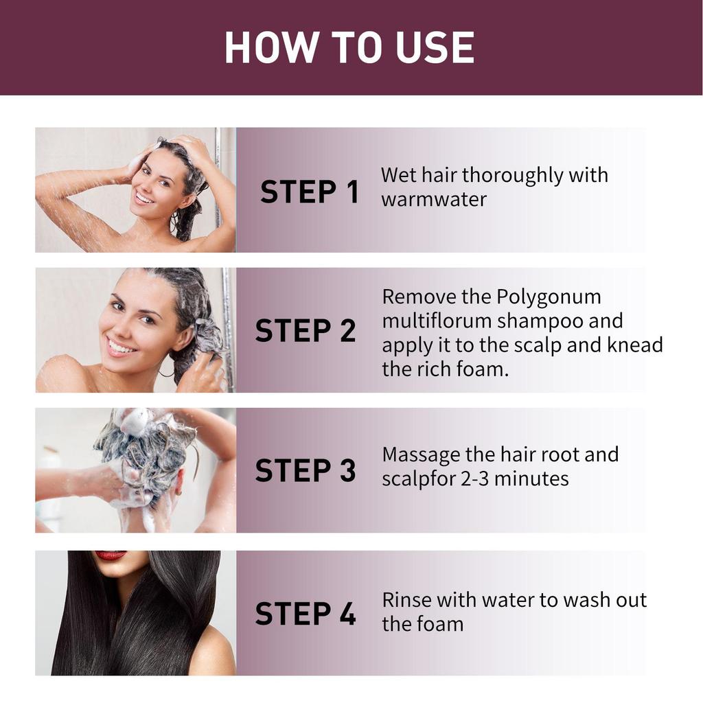 Polygonum Multiflorum Shampoo Soap White Hair To Black Natural Hair Darkening Nourishing Smoothing Hair Growth Cleaning Soap