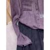 Women's Temperament Purple Long Sleeved Ice Silk Top