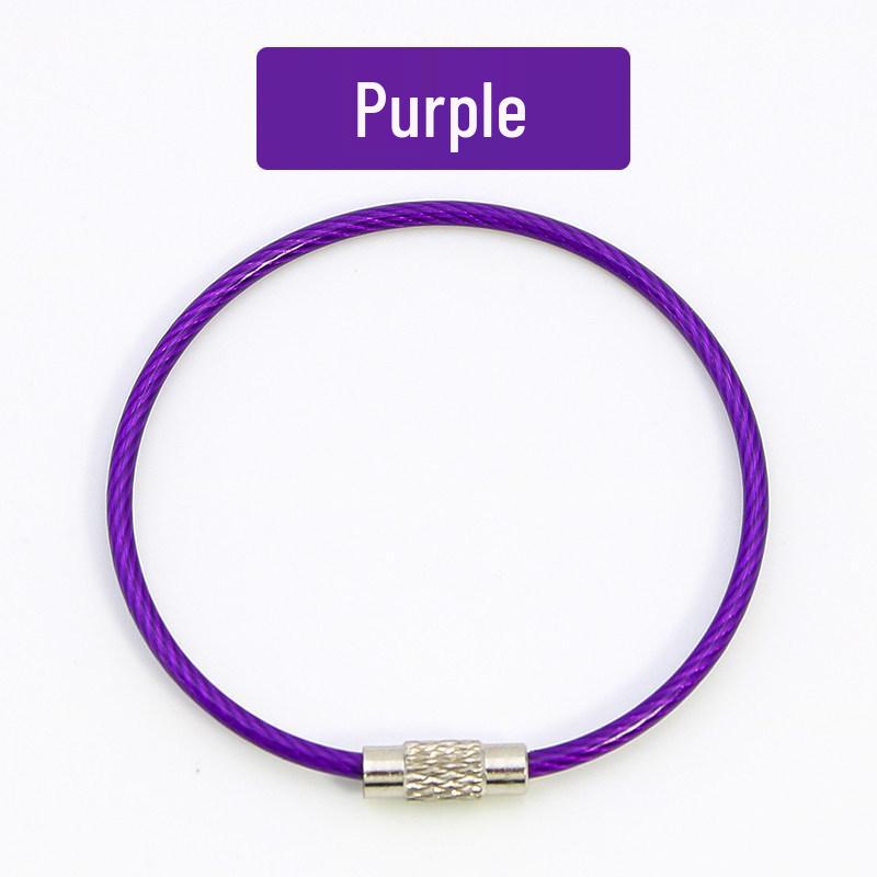 Plastic-Coated Stainless Steel Wire Keychain, Retractable Outdoor Accessory