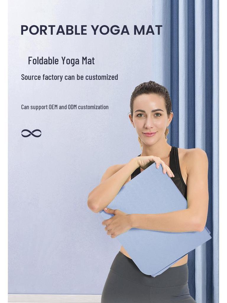 TPE Non-Slip Folding Yoga Mat for Beginners - Portable Exercise & Fitness Mat