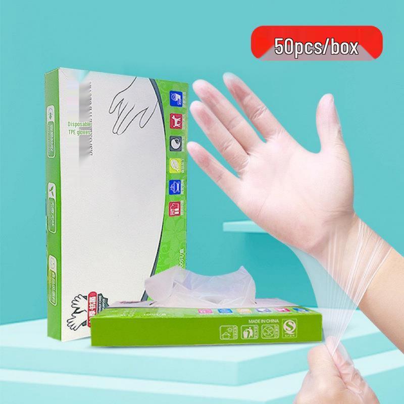 Food Grade TPE Disposable Transparent Gloves - Thick, Durable, Latex & Nitrile-Free for Catering and Baking