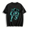 Astronaut Holding Ice Cream Print Casual Short Sleeve T-Shirt Pure Cotton T-shirt