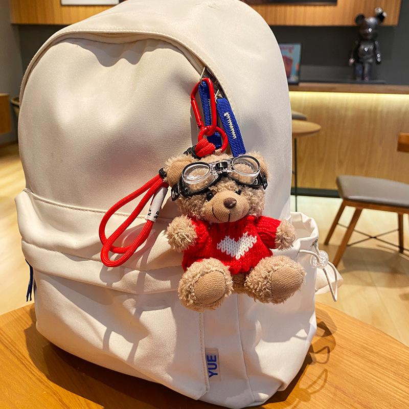 Cartoon Brown Bear Doll Plush Bear Pendant Bag Accessories Cute Plush Hangings Hangings Ornament Bag Pendant Bag Charm