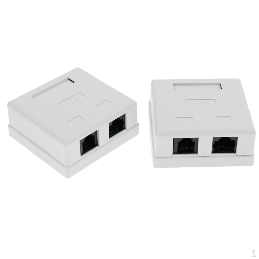 

2-портовый RJ-45 Cat Six 8P8C Ethernet LAN Сетевой кабель Настенная коробка для поверхностного монтажа