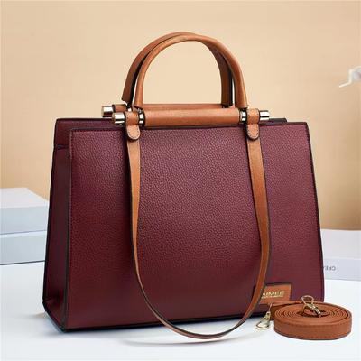 Outono Inverno Nova Grande Capacidade Bolsa Feminina Tote Bolsa Feminina Padrão Lichia Bolsa de Ombro Feminina de Alta Qualidade Cor Sólida
