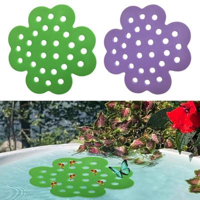 1/4Pcs Floating Bee Island Bee Watering Station Bright Color Lightweight Easy To Clean Reusable Garden Bee Insect Water Feeder