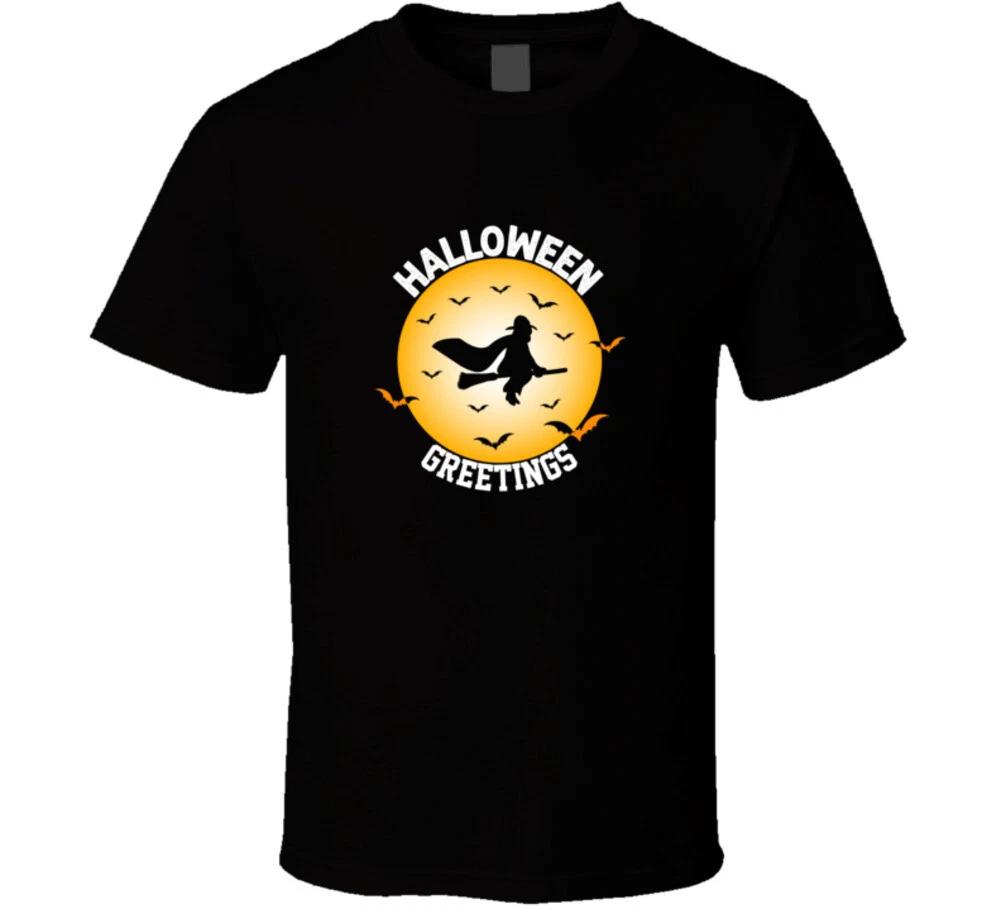 Halloween Greetings Funny Witch Gift Spooky T Shirt S
