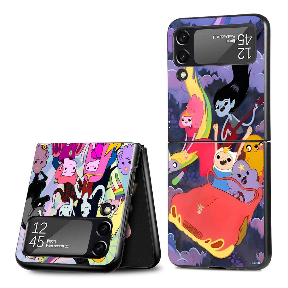 Fionna & Cake Case for Samsung Galaxy Z Flip4 Flip3 5G PC Hard Cell Phone Shell Z Flip 4 3 Black Coque Zflip4 Zflip3 Cover