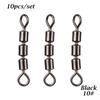 10pcs Safe Fishing Swivels Bearing Rolling Triple Quick Connect Fishing Swivels Lightweight Corrosion Resistant Durable Portable