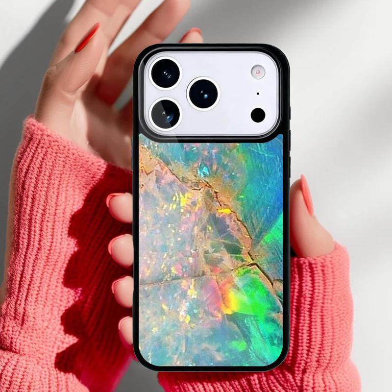 Opal Agate Marble Stone skin Phone Case for iPhone 17 Air 16e 15 14 13 Pro Max Back Cover for 12 11 Pro Coque
