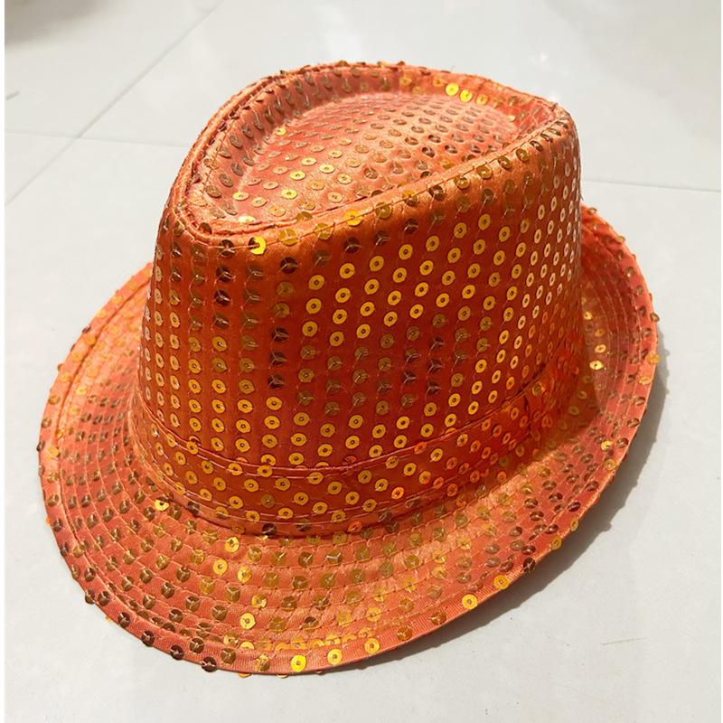 Adult Children's Stage Jazz Hat June Day Festival Performance Dance Sequin Hat KTV Party Black Hat