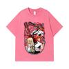 275 GSM Washed T-shirts 100% Cotton Chainsaw Man V20 Print Unisex Heavy Cotton T Shirt